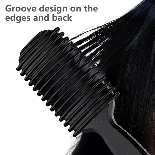 Vista 5 de Cepillo de pelo rizado, cepillo definidor de rizos, cepillo de pelo, flexible, mejora de rizos, reduce tirones (negro)