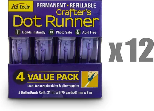 Vista 2 de AdTech Dot Glue Runner-Case Pack, PURPLE 12 Pack