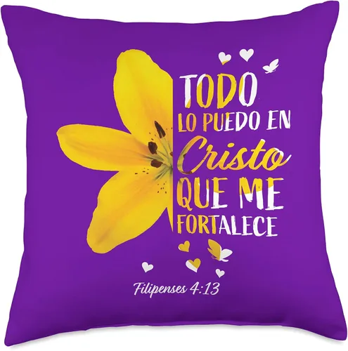 Vista 5 de Regalos cristianos españoles para mujeres, mamá, esposa, filipenses, 4:13, almohada de tiro
