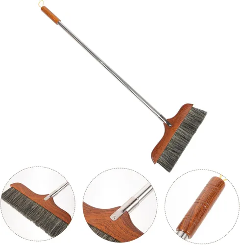 Vista 7 de Escoba reutilizable de limpieza de suelos para uso en interiores, escoba de limpieza del hogar resistente con recogedor para barrer suelos, cocina