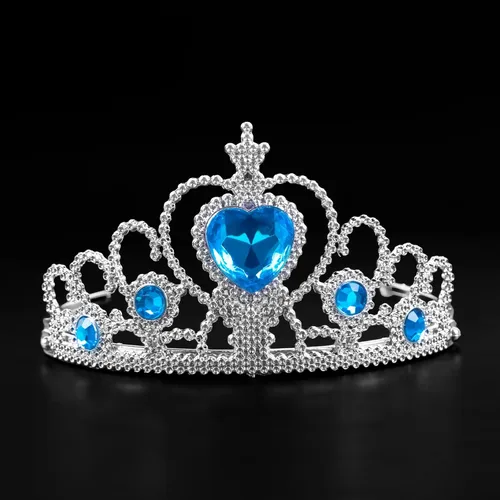 Vista 3 de Shindel 8 accesorios de disfraz de princesa, corona de princesa, guantes, collar, aretes, banda para el cabello, disfraz de cosplay para niñas