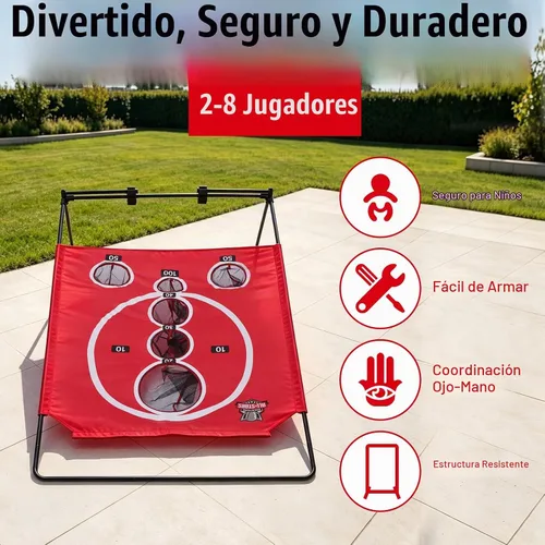 Vista 6 de BACKYARD ALL-STARS Juego de tablero de cornhole estilo arcade, juego de Cornhole de plástico negro para 1-2 jugadores, juego de cornhole portátil