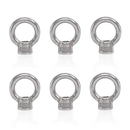 Vista 9 de Lependor M6 - Tuerca de ojo de elevación en forma de anillo métrico 304 de acero inoxidable con rosca de ojo de elevación - 10 piezas M6