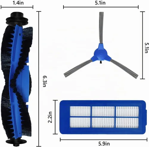 Vista 5 de CERO Paquete de 24 piezas de repuesto para aspiradora robótica Eufy 11S Max, G30, G32 Pro, G30 Pro, 15C Max, 30C Max, 30C Max, 3 cepillos