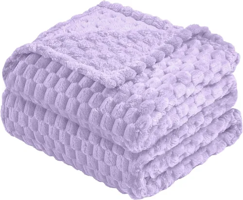Vista 48 de Vessia - Manta de forro polar de franela (50x70 pulgadas), manta 3D de jacquard negra, esponjosa y cálida para sofá, sillón, cama, silla, 300GSM