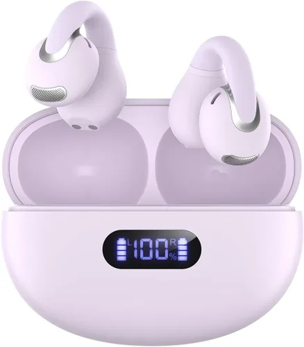 Vista 10 de Jzones Auriculares inalámbricos con clip de oreja abierto, Bluetooth 5.4, ligeros, cómodos, deportivos, de conducción ósea, micrófono integrado