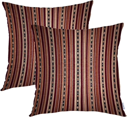 Vista 12 de Batmerry Fundas de almohada de bosque de arce otoñal, casas de sillas de madera, hojas amarillas, fundas de almohada decorativas, impresión digital