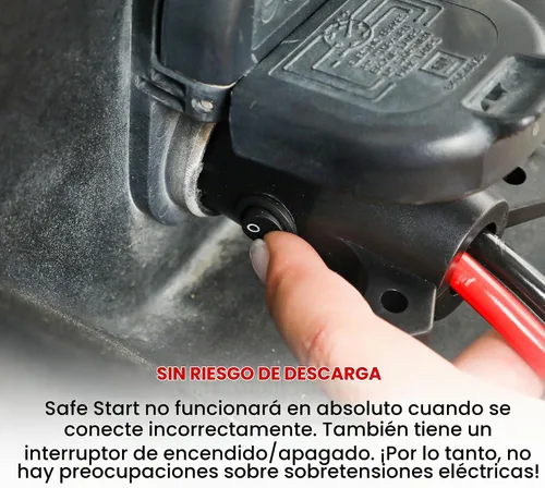 Vista 3 de Safe Start Cable de puente Cables de puente resistentes para camiones, SUV Arrancador de auto rescate Conexión rápida, luces integradas