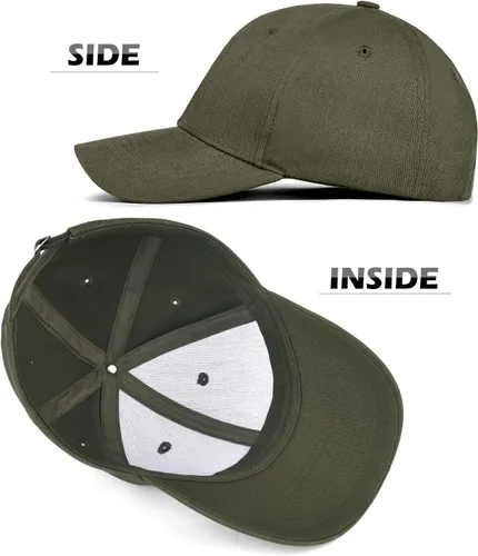 Vista 6 de Paquete de 3 gorras de béisbol unisex de algodón, ajustables, sin construir, para hombres, mujeres y hombres