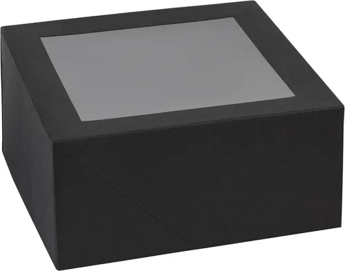 Vista 7 de Hammont Cajas de regalo – Paquete de 8 – Cajas de panadería rectangulares con ventana transparente (negro, 7.5 x 5 x 3)