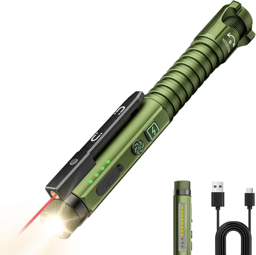 Vista 13 de Linterna EDC recargable, linterna pequeña de 800 lúmenes con clip magnético y base, linterna LED de 11 modos, rompedor de vidrio y abridor