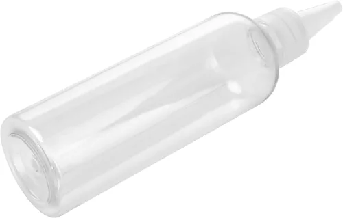 Vista 5 de MOUYAT 80 botellas de plástico de 4 onzas a granel con tapa superior giratoria, botellas de plástico transparente de 4.1 fl oz para condimentos