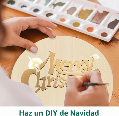 Vista 3 de Rondas de madera para manualidades de 10 pulgadas, paquete de 5 círculos redondos de madera sin terminar para manualidades, discos redondos