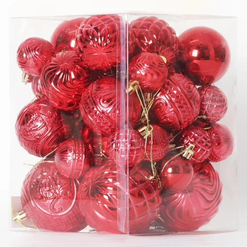 Vista 10 de Senjie Adornos de Navidad inastillables marrones, 32 bolas esféricas para árboles de Navidad