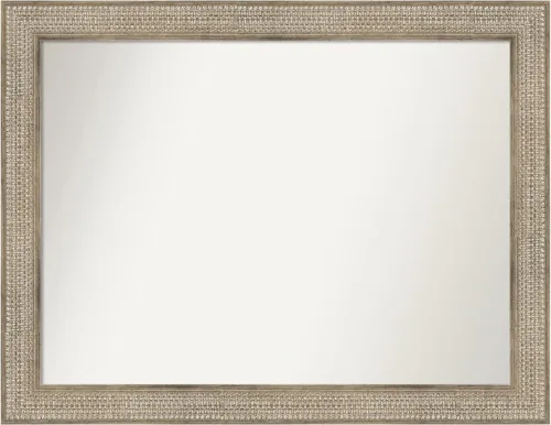 Vista 302 de Amanti Art Espejo de baño plateado para sobre fregadero, 26 x 26 pulgadas, espejo cuadrado de níquel pulido, marco de madera tradicional mediano, se