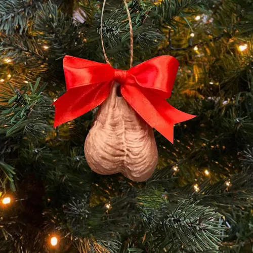 Vista 5 de Colgante de Navidad 3D, divertidos adornos de huevo para árbol, decoraciones colgantes hechas a mano para amigos y familiares (A, 1 unidad)