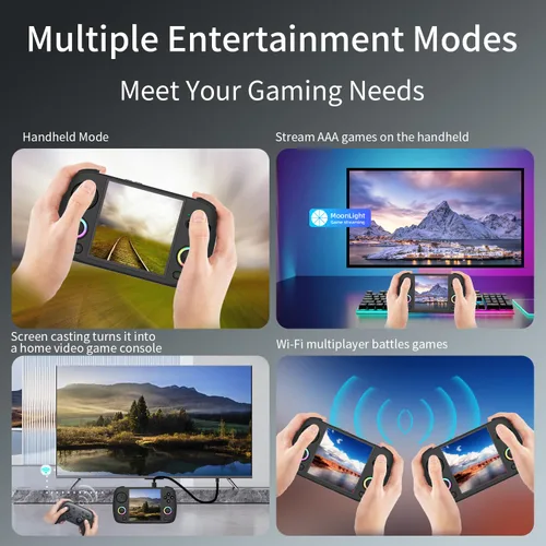 Vista 4 de RG CubeXX Retro Handheld Game Console 3.95 inch IPS Screen Built-in 64G TF Card Pre-Installed 5035 Games Linux System RGCube XX Portable Game
