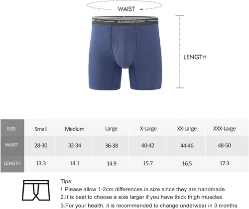 Vista 7 de BAMBOO COOL Calzoncillos tipo bóxer para hombre, paquete de 4 unidades, ropa interior suave y transpirable de viscosa de bambú para hombres