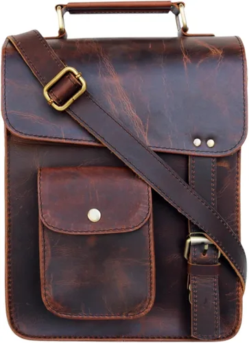 Vista 11 de Bolso de mensajero de cuero, bolso de hombro, bolso cruzado vintage para mujeres y hombres, bolso de lona para hombre, cartera de hombre