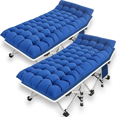 Vista 14 de Cuna de Camping con Colchón Cómodo Camas para Dormir Fácil de Montar Cama de Camping Resistente Cama Plegable Cama de Huésped con Bolsa de Transporte