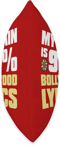 Vista 2 de Bollywood Pride Apparel India-My Brain is 90% Bollywood Lyrics - Almohada de 16 x 16 pulgadas, multicolor