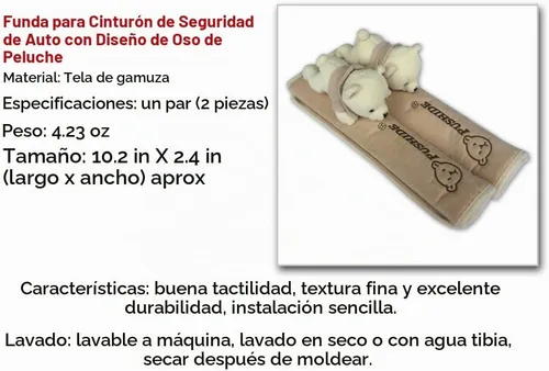 Vista 3 de Tianmei - Funda para cinturón de seguridad de coche con acolchonado en el hombro (2 unidades)