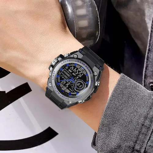 Vista 3 de FORSINING Relojes militares para hombre, reloj deportivo resistente al agua, analógico, digital, reloj deportivo táctico electrónico, relojes