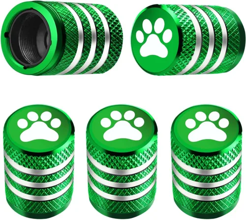 Vista 45 de Tapones para vástago de válvula de neumático, paquete de 5, tapa de aire de neumático N2, metal nitrógeno con forro de plástico, resistente a