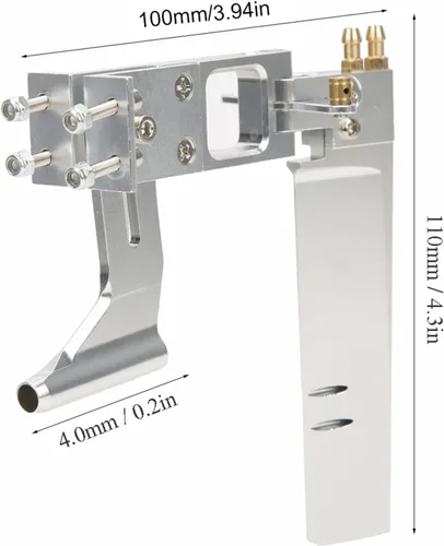 Vista 2 de Kit de timón de barco RC, eje flexible integrado de 4.331 in RC barco absorbente de agua timón aleación de aluminio para sistema de eje de 0.2