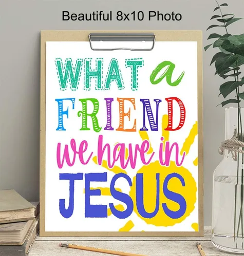 Vista 3 de Decoración de pared religiosa – Decoración de pared de Dios – Arte cristiano para niños o niñas, imagen de habitación de niños, dormitorio de niños