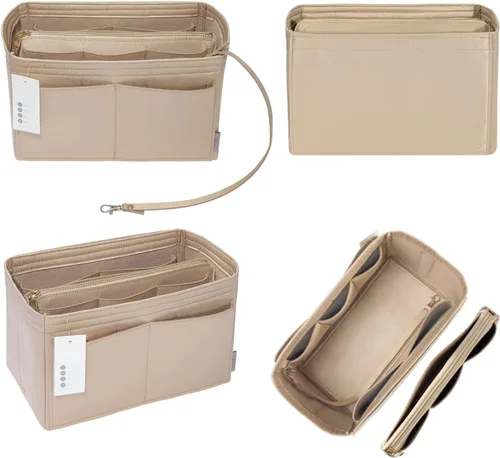 Vista 3 de ZTUJO Organizador de bolso, organizador de bolsa de fieltro con cremallera de metal, bolso y moldeador de bolso, para Speedy Neverfull Tote, 7