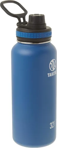 Vista 11 de Takeya Originals - Botella de agua de acero inoxidable con aislamiento al vacío de 18 onzas con tapa de boquilla, negra