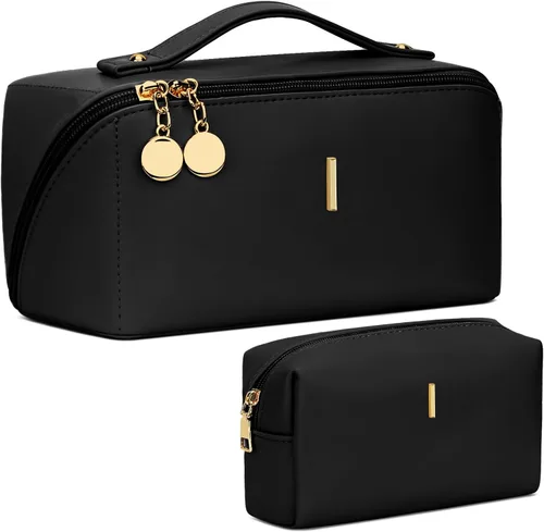 Vista 106 de Regalos de cumpleaños para mujeres y adolescentes, juego de bolsas organizadoras de maquillaje con iniciales personalizadas, bolsa de cosméticos
