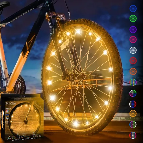 Vista 16 de Activ Life Luces LED para rueda de bicicleta con pilas incluidas. Obtén 100% más brillantes y visibles desde todos los ángulos para la máxima