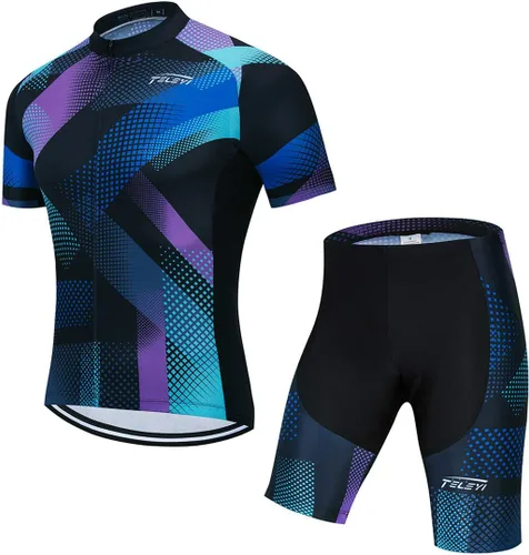 Vista 30 de Ciclismo Jerseys Sets Manga Corta Bicicleta Ropa Trajes Bicicletas Top Hombres MTB Jersey Transpirable Verano Verde Negro 1