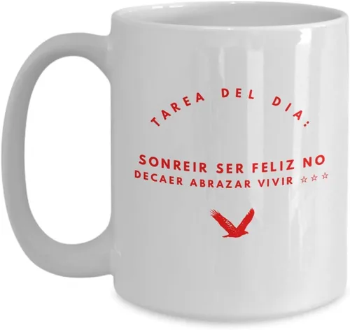 Vista 4 de Taza Cafe Sonreir Vaso, taza de café divertidas, tazas personalizadas, taza de café inspiradoras, taza con mensajes positivos., 11onza, Negro