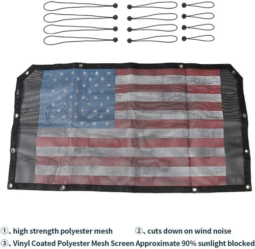 Vista 2 de Voodonala Parasol para Jeep JL Toldo de Bikini Protector Solar Malla Bloqueador Solar Escudo Térmico de Malla para Jeep Wrangler JL JLU 2018-2025+