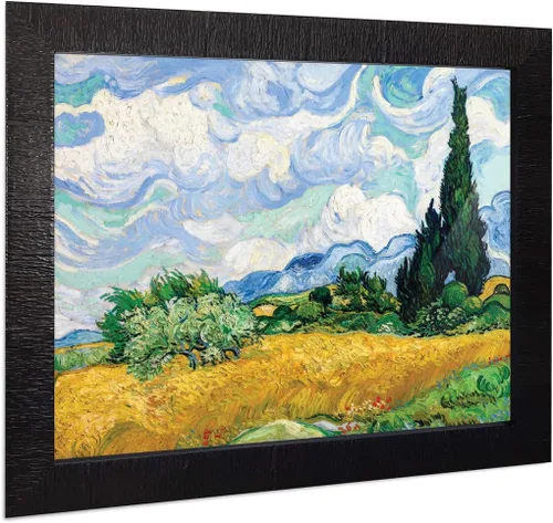 Vista 25 de Vincent Van Gogh - Arte de pared enmarcado con diseño de flores de almendra, maravilloso para exhibir en la cocina, el baño o la decoración