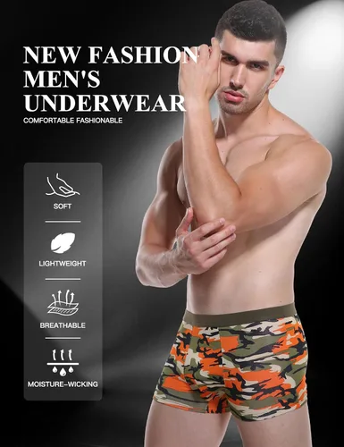Vista 2 de YOULEHE - Paquete de bóxers de rayón para hombre, elásticos, de tela suave de bambú