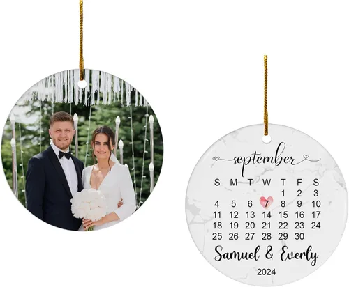 Vista 26 de FLOCHIL Adorno personalizado para la primera Navidad del bebé con nombre de foto, adorno personalizado para la primera Navidad, regalos para bebés