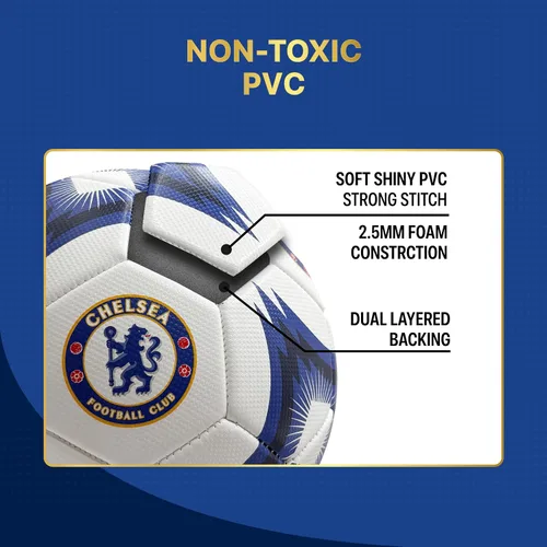 Vista 5 de Icon Sports Balón de fútbol oficial del Chelsea FC, CHL154BLT, color blanco, talla 3