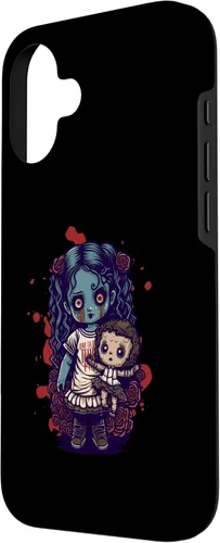 Vista 2 de Scary Goth Doll Holding Teddybear - Funda gótica gótica para iPhone 16