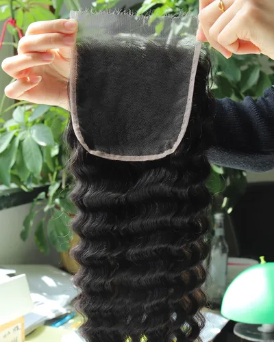 Vista 64 de BEEOS Frontal de Encaje HD de 13 x 4 pulgadas Solamente, cabello humano virgen lacio de color rubio 613, línea de cabello prearrancado de 0.10mm
