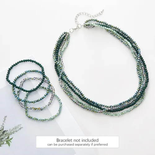 Vista 6 de Noessla Multi-layer Crystals Beaded Choker Necklace for Women Colorful Boho Statement Necklace Trendy Costume Party Jewelry Mothers day Gifts for Mom