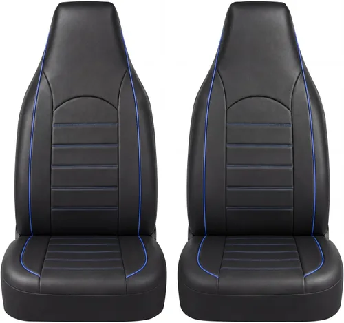 Vista 12 de TOYOUN fundas clásicas universales de cuero sintético para asiento delantero de automóvil, fundas de asiento tipo cubo de respaldo alto - Se adaptan