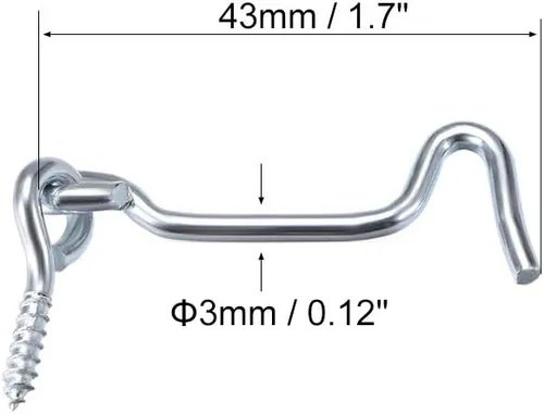 Vista 3 de uxcell Gancho giratorio de puerta de puerta de 1.7 pulgadas, para puerta de ventana de madera con tornillos de montaje, 4