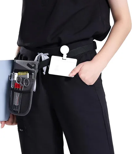 Vista 5 de Uniforms World Avant - Conjunto de ropa quirúrgica para mujer, camiseta de ajuste clásico y pantalones ajustados, cintura de yoga, 7 bolsillos