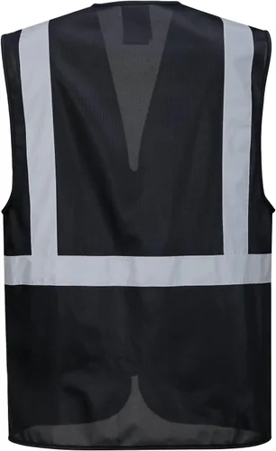 Vista 2 de Portwest Chaleco de trabajo de seguridad ejecutivo F476 Iona con cinta reflectante Negro