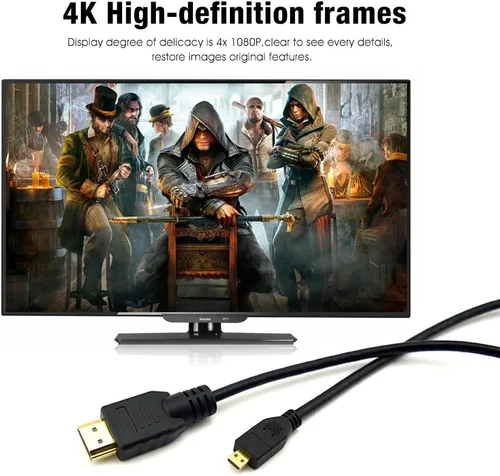 Vista 3 de CBUS Cable HDMI a Micro HDMI de 5 pies para GoPro Hero, Canon EOS M50 M5 M6 M100, Panasonic LUMIX ZS200 G85 GX850 FZ80 ZS70 LX10 GX85 FZ300 G7 GX8