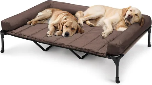 Vista 19 de Veehoo Cama Elevada Refrescante para Perro Añade Cojín Bolster Extraíble Impermeable Alfombrilla, Cuna Elevada para Mascotas con Malla Teslin